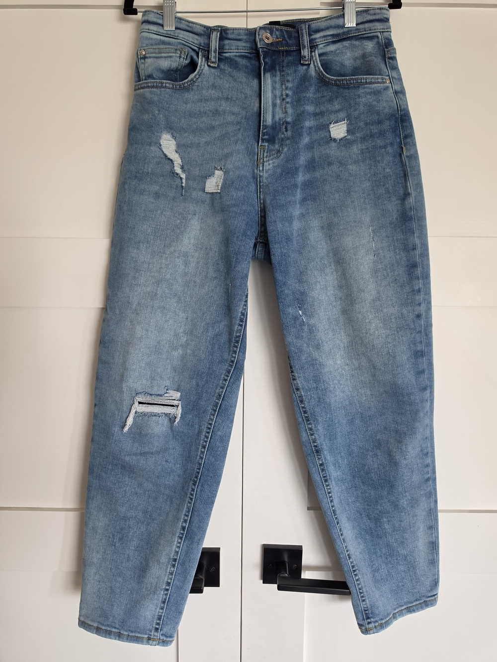 Guess Light Blue Distressed Mom Jeans